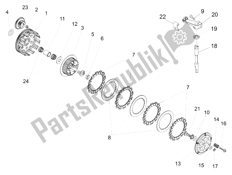 Todas las partes para Embrague de Derbi GPR 50 2T 2013