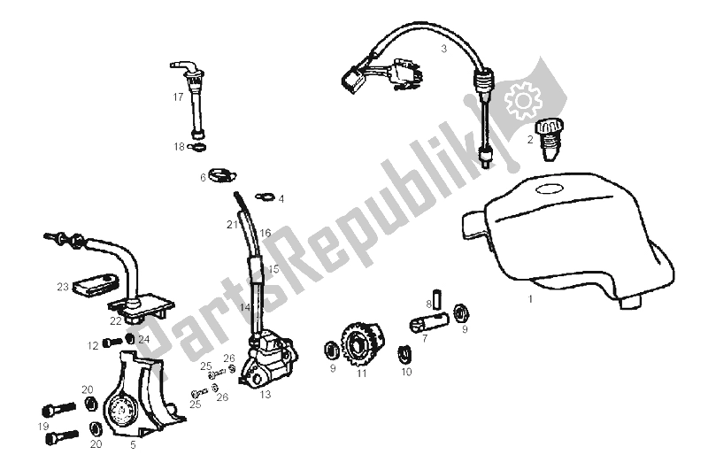 All parts for the Oil Pump of the Derbi Senda 50 R DRD Racing E2 3A Edicion 2004