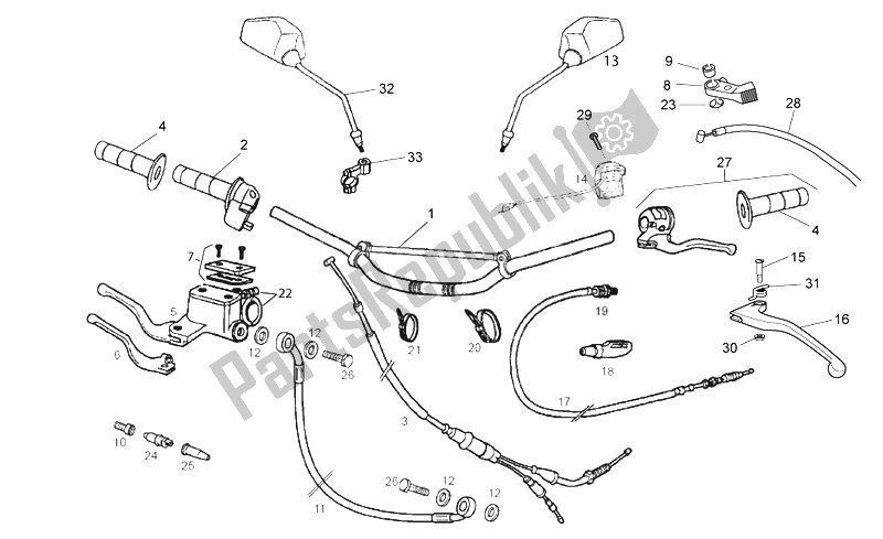 Tutte le parti per il Manubrio - Comandi del Derbi Senda 50 R DRD Racing 2T 2010