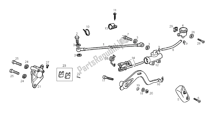 Toutes les pièces pour le Frein Arriere du Derbi Senda 50 R X Race E2 4 Edicion 2006