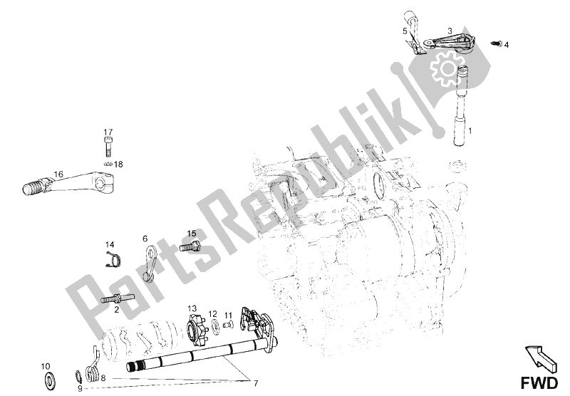 All parts for the Selector of the Derbi Terra Adventure E3 125 2008