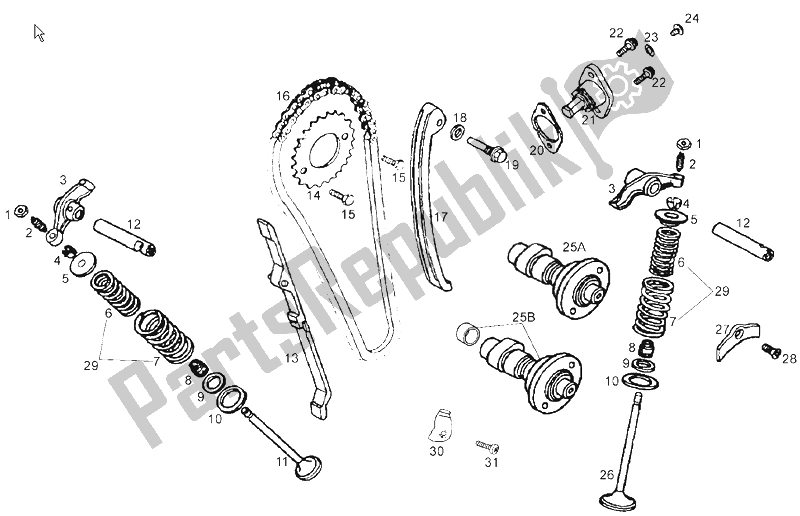 All parts for the Valves of the Derbi Senda 125 SM 4T Baja E3 2007