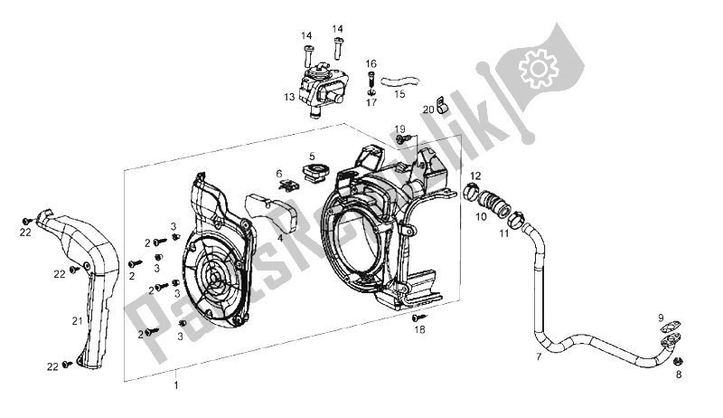 Toutes les pièces pour le Air Secondaire du Derbi Boulevard 125 CC 4T E3 2008