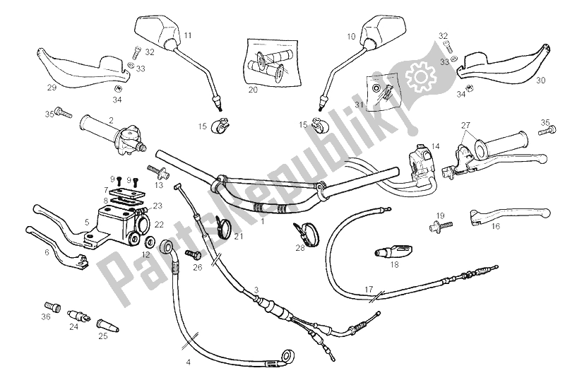 Alle onderdelen voor de Stuur - Controles van de Derbi Senda 50 R DRD Racing LTD Edition E2 2 Edicion 2005