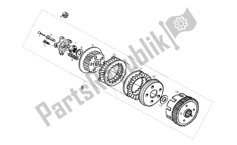 Toutes les pièces pour le Embrayage du Derbi Senda 125 SM Baja 4T E3 2010