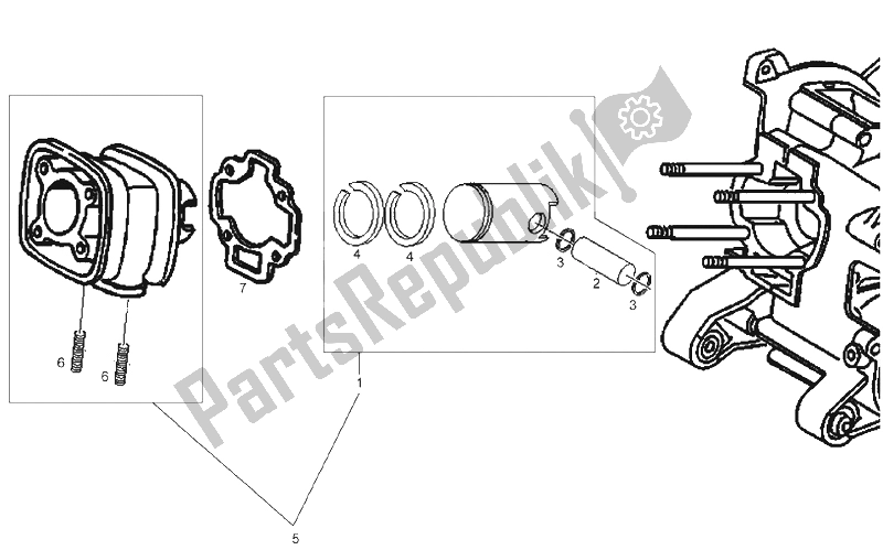 Toutes les pièces pour le Piston du Derbi GP1 50 CC Open E2 2 VER 2006