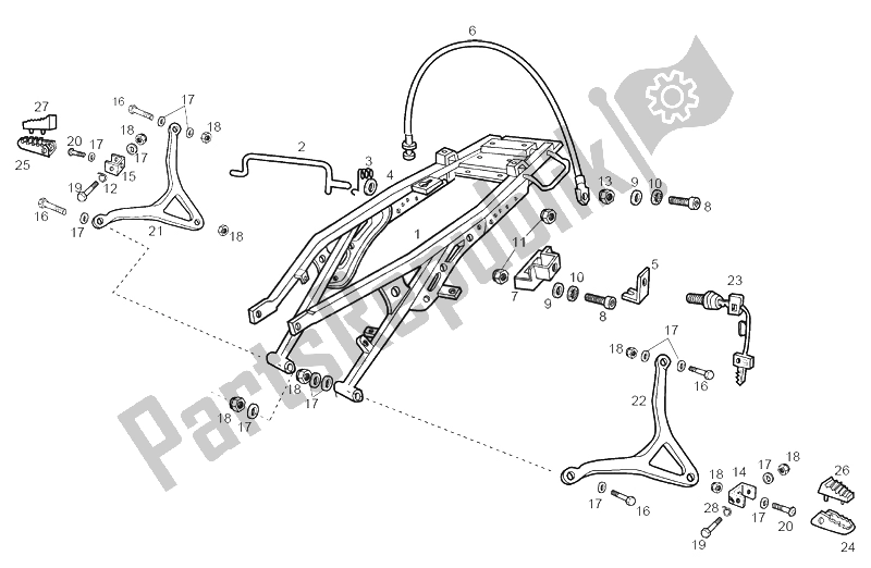 All parts for the Frame of the Derbi Senda 50 R Racer 2002