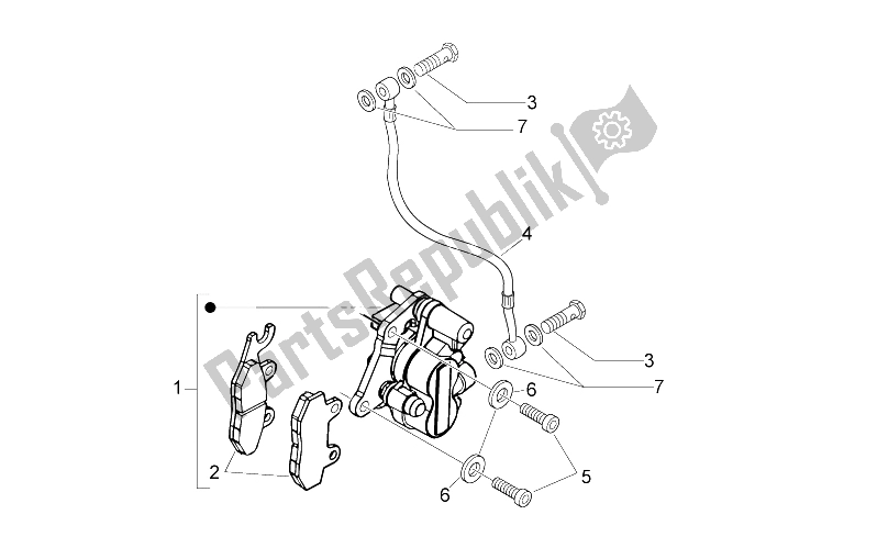 Toutes les pièces pour le étrier Avant I du Derbi Variant Sport 50 2T 2012