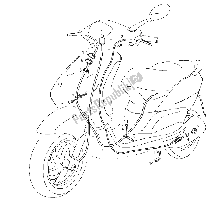 All parts for the Wiring of the Derbi Boulevard 50 CC 4T E2 25 KMH 2009
