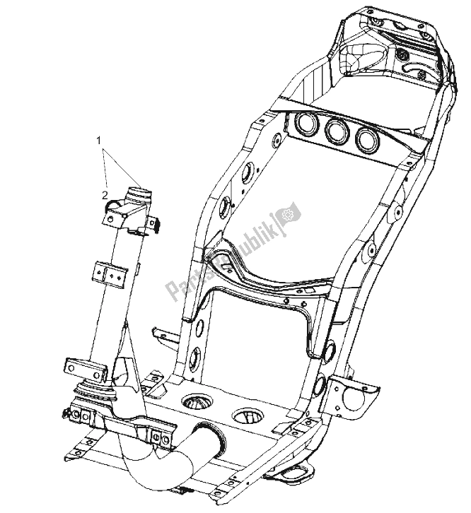 Tutte le parti per il Telaio del Derbi Boulevard 50 CC 2T E2 2009