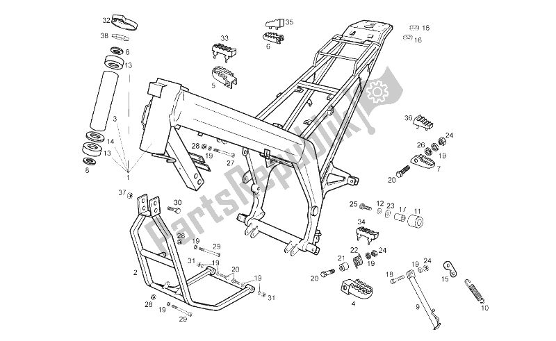 Toutes les pièces pour le Cadre du Derbi Senda 125 SM Baja 4T E3 2010