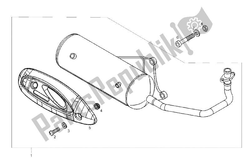 Todas las partes para Unidad De Escape de Derbi Boulevard 50 CC 4T E2 25 KMH 2009