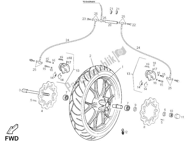 Todas las partes para Rueda Delantera de Derbi Senda 50 SM DRD Racing LTD Edition E2 2006