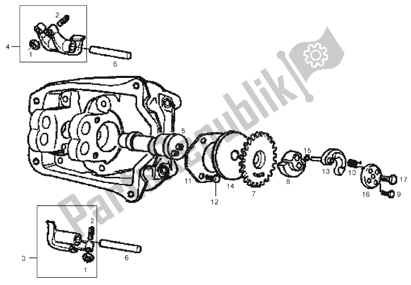 Alle onderdelen voor de Nokkenas van de Derbi GP1 250 CC E2 3 VER 2006