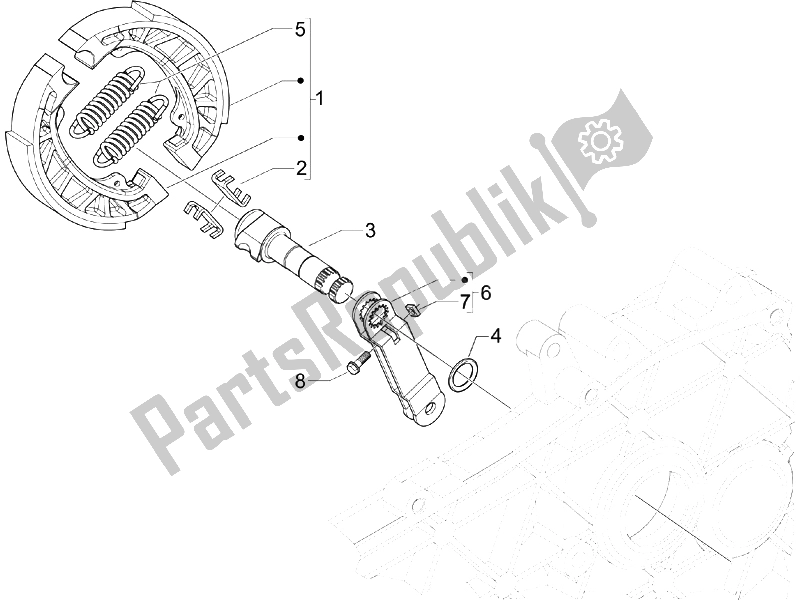 All parts for the Rear Brake - Brake Jaw of the Derbi Sonar 50 2T 2009