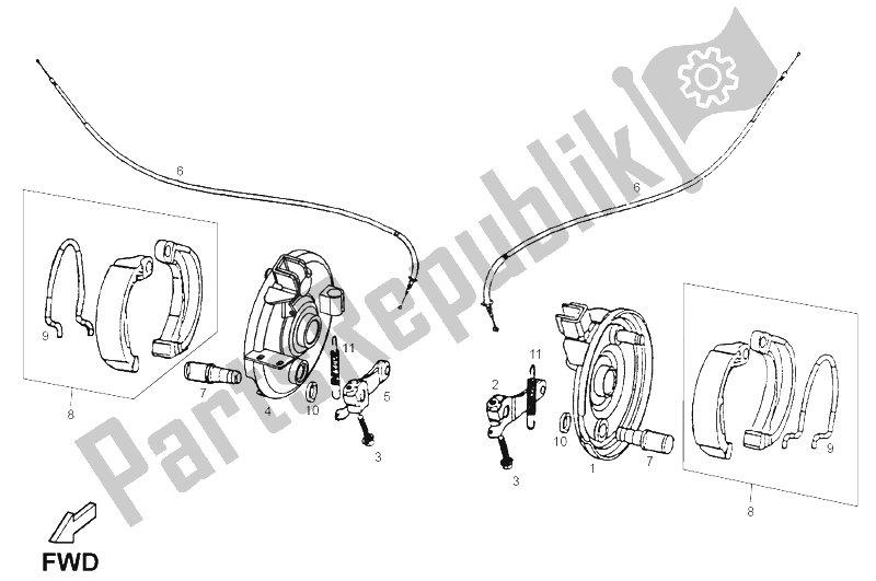 Toutes les pièces pour le Frein Avant du Derbi DFW 50 CC E2 2005