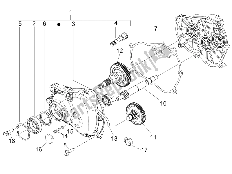 All parts for the Reduction Unit of the Derbi Sonar 125 4T 2009