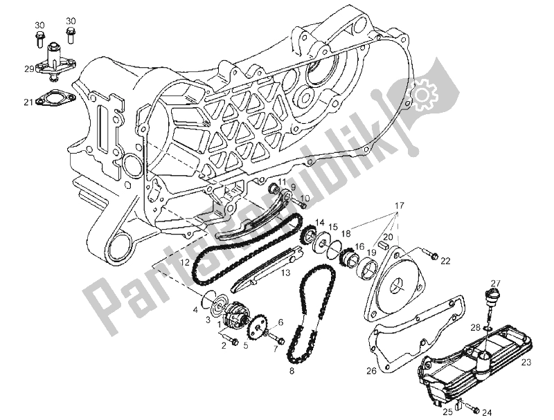 Alle onderdelen voor de Oliepomp van de Derbi Atlantis 4T 50 CC E2 2007