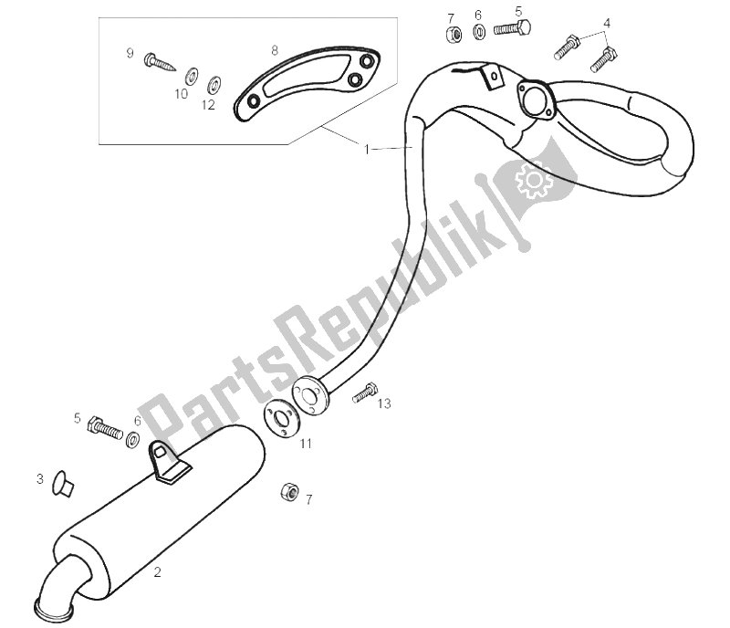 Todas las partes para Tubo De Escape de Derbi Senda 50 R X Trem 2T E2 2010