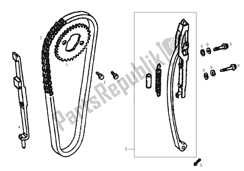 Toutes les pièces pour le Chaîne du Derbi DXR 250 CC 2004
