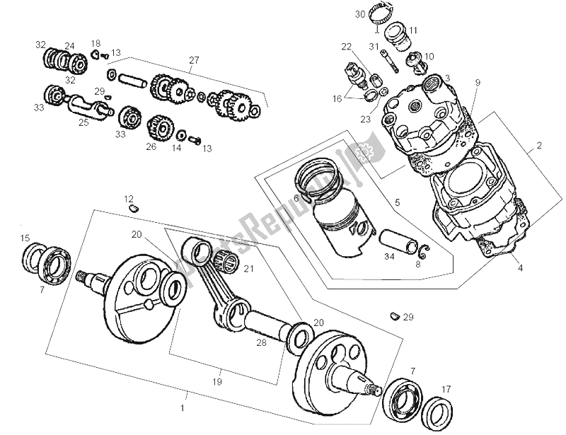 Todas las partes para Cilindro de Derbi GPR 50 Racing 2A Edicion 2002