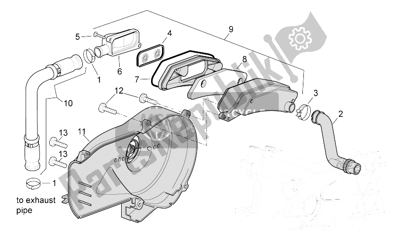 All parts for the Secondary Air of the Derbi Variant Sport 50 2T 2012