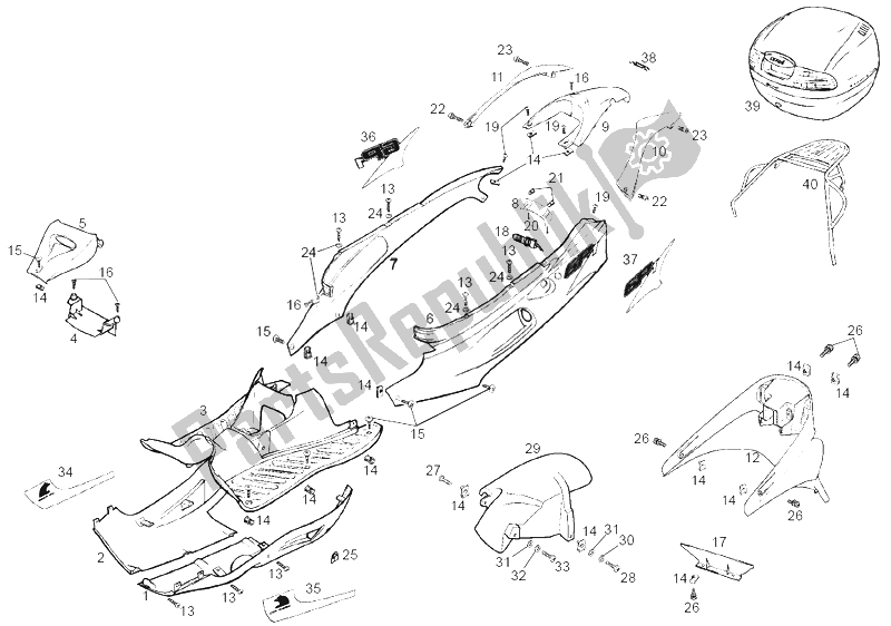All parts for the Frame (2) of the Derbi GP1 50 CC E2 2003