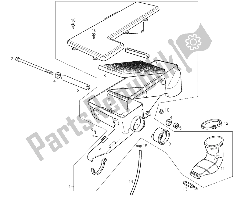 Toutes les pièces pour le Support De Filtre du Derbi GPR 50 Racing E2 2 Edicion 2006