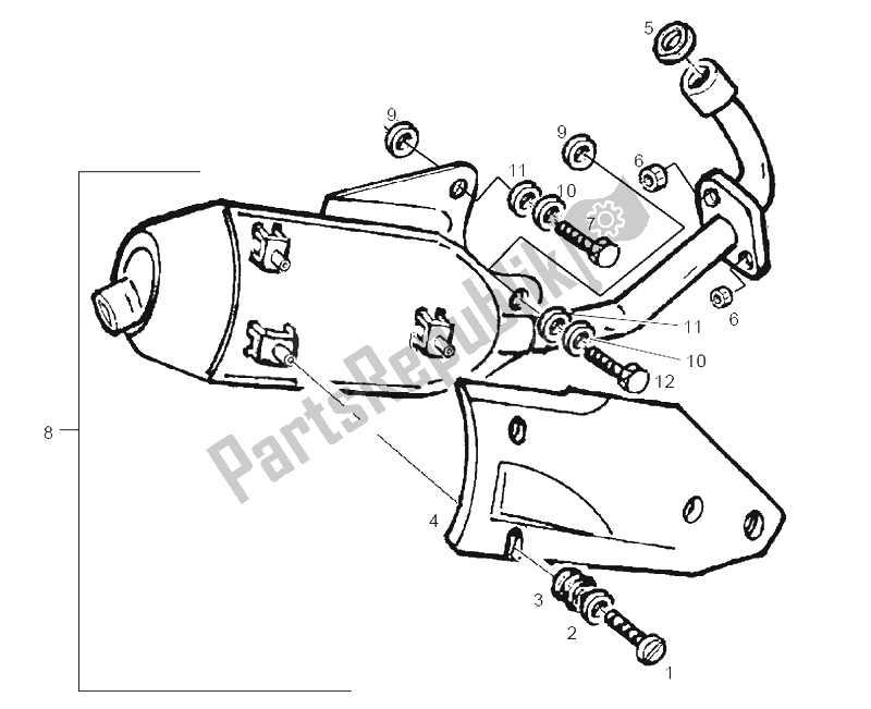 Toutes les pièces pour le Silencieux du Derbi Boulevard 200 CC E2 2005