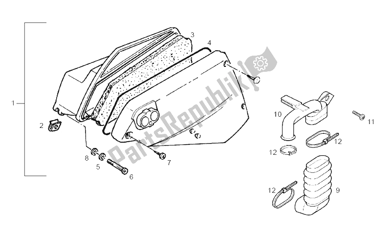 All parts for the Air Filter of the Derbi Boulevard 200 CC E2 2005
