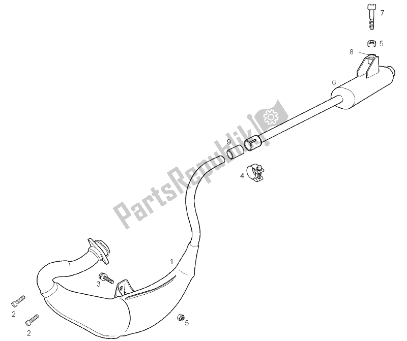 Toutes les pièces pour le Unité D'échappement du Derbi GPR 50 Replica Pesek E2 2007