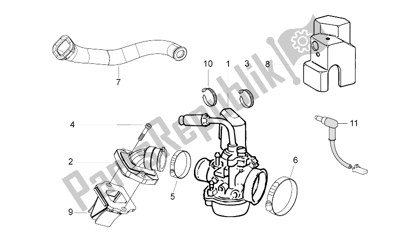 Tutte le parti per il Carburatore I del Derbi Variant Sport 50 2T 2012