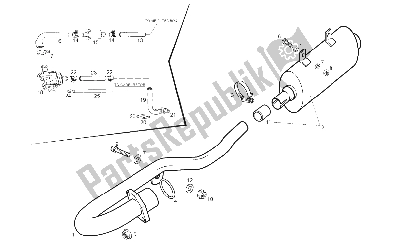 Tutte le parti per il Tubo Di Scarico del Derbi Senda 125 SM Baja 4T E3 2010