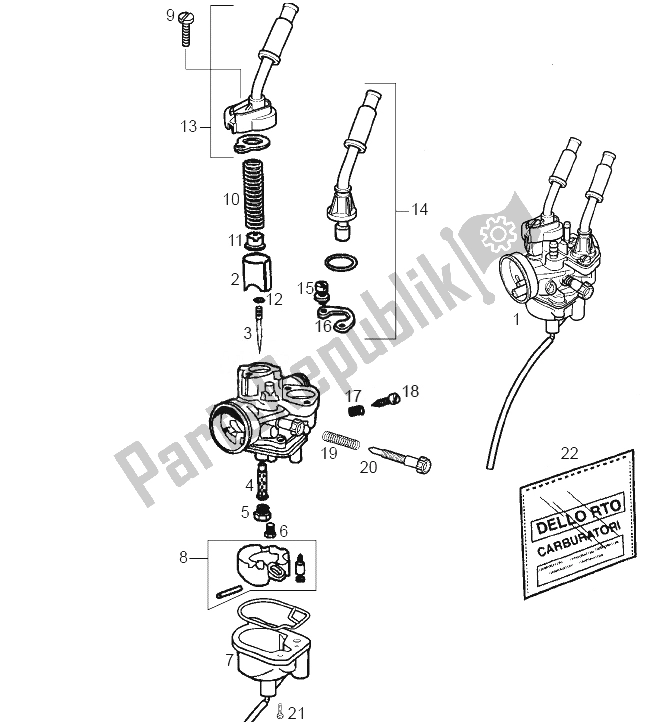 Todas las partes para Carburador (2) de Derbi Senda 50 HYP DRD EVO E2 2008