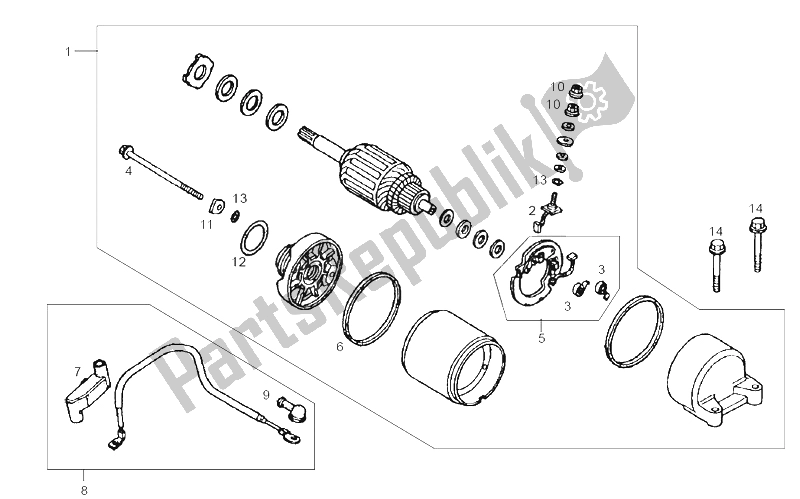 Todas las partes para Motor De Arranque de Derbi Senda 125 R 4T 2004