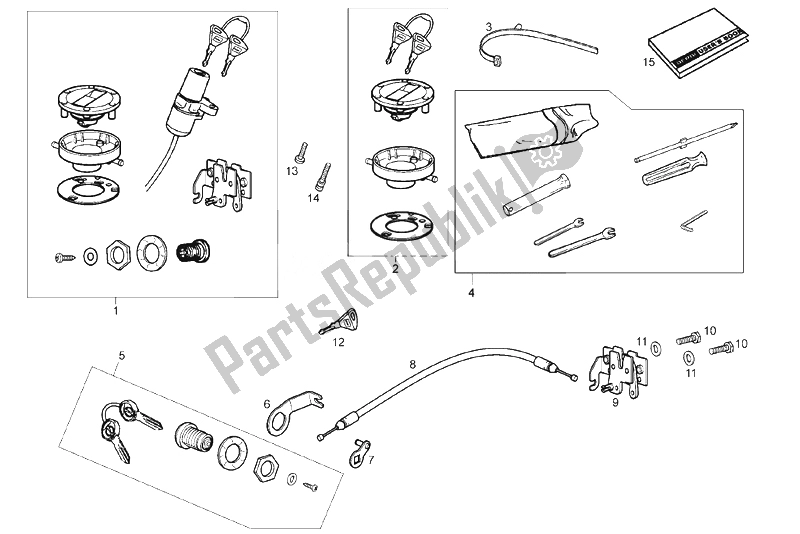 Toutes les pièces pour le Serrures du Derbi Cafe 125 E3 2008