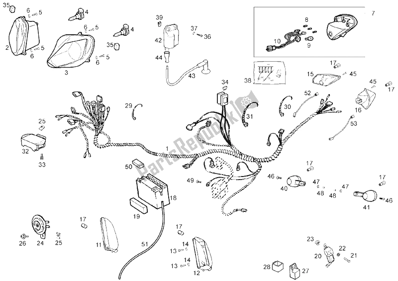 Todas las partes para Sistema Eléctrico de Derbi GP1 50 CC Open E2 2 VER 2006