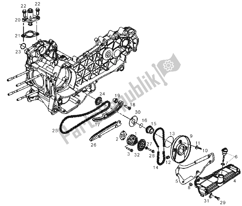 Todas as partes de Bomba De óleo do Derbi GP1 LOW Seat 125 CC E3 2 VER 2007