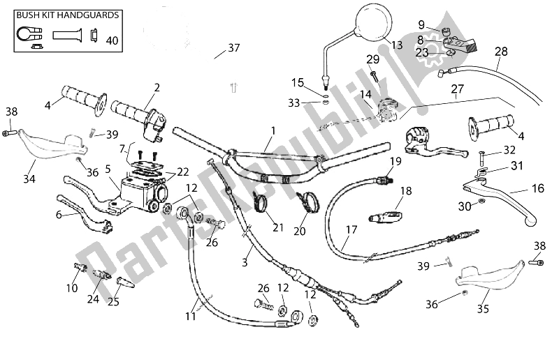 All parts for the Handlebar - Controls of the Derbi Senda SM DRD X Treme 50 2T E2 Limited Edition 2014