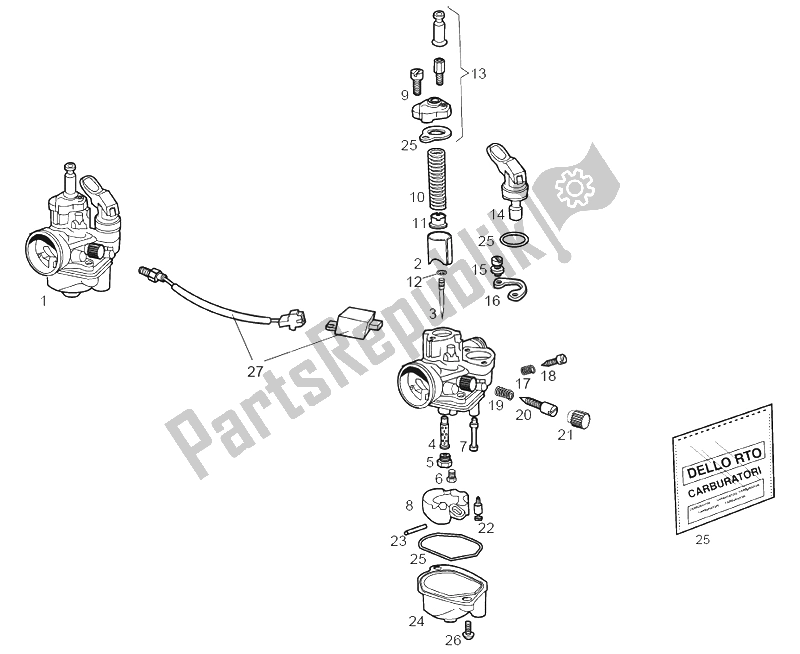 Tutte le parti per il Carburatore del Derbi Senda 50 R Racer 2002