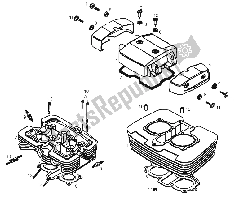 All parts for the Cylinder of the Derbi DXR 250 CC 2004