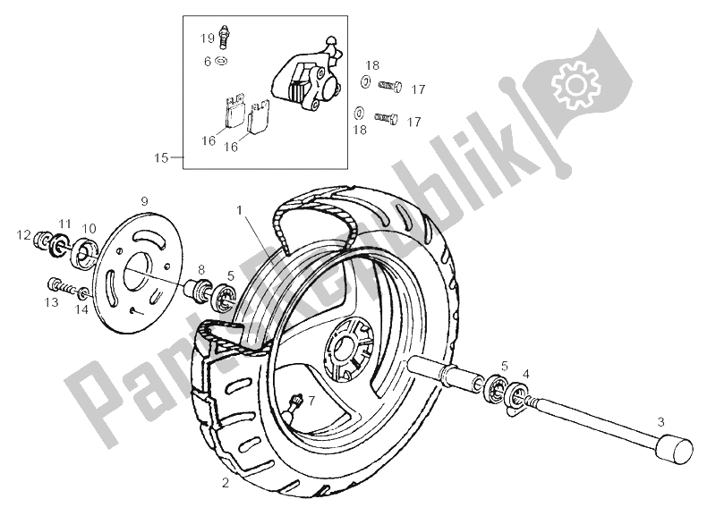 Toutes les pièces pour le Roue Avant du Derbi Boulevard 200 CC E2 2005