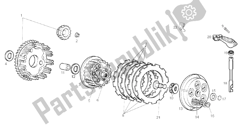 Todas las partes para Embrague de Derbi Senda 50 R X Trem 2T E2 2010