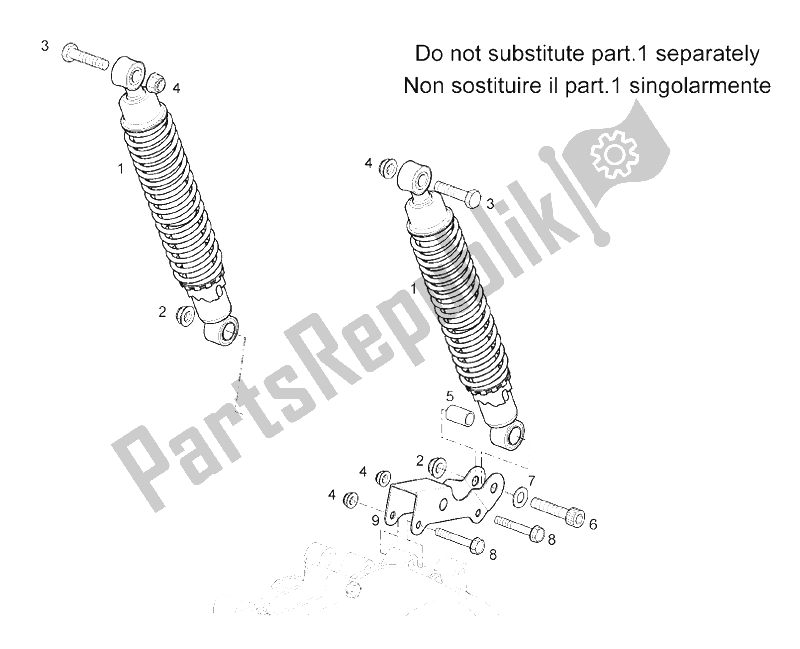 Toutes les pièces pour le Amortisseur du Derbi Rambla 125 CC 250 E3 2007