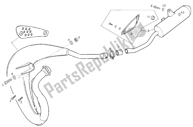 All parts for the Exhaust Pipe of the Derbi Senda 50 R DRD PRO E2 2 VER 2005