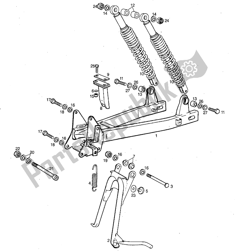 Todas las partes para Brazo Oscilante - Amortiguador de Derbi Variant Start Sport 50 1999