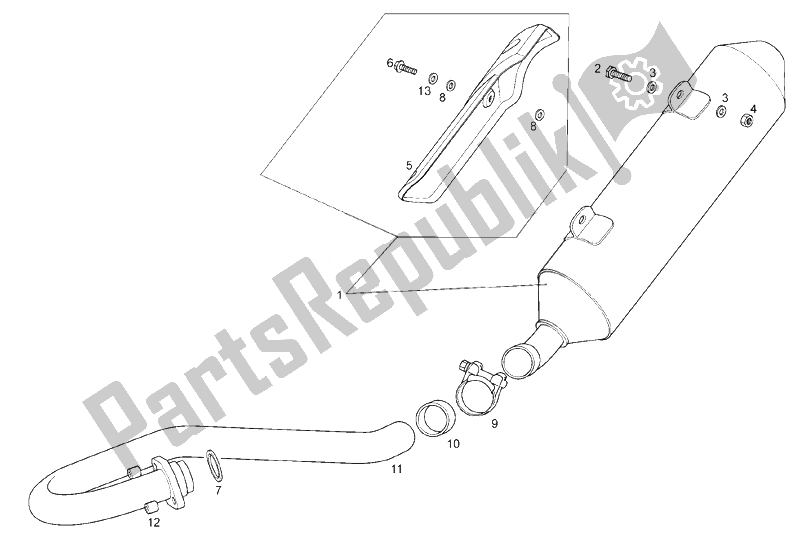 Wszystkie części do Jednostka Wydechowa Derbi Cafe 125 E3 2008