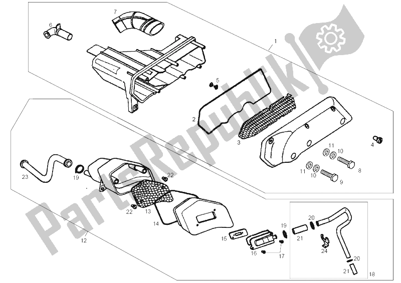 Tutte le parti per il Air Box del Derbi GP Series 02 Export 50 2001