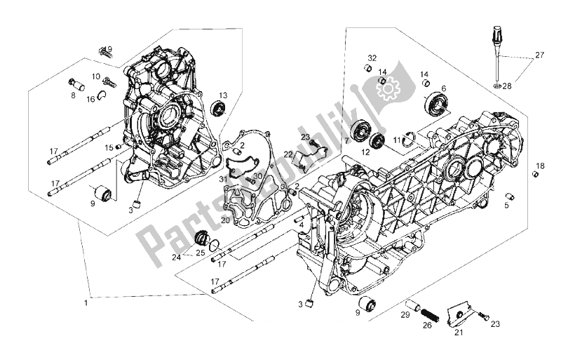 All parts for the Carters of the Derbi Boulevard 125 CC 4T E3 2008