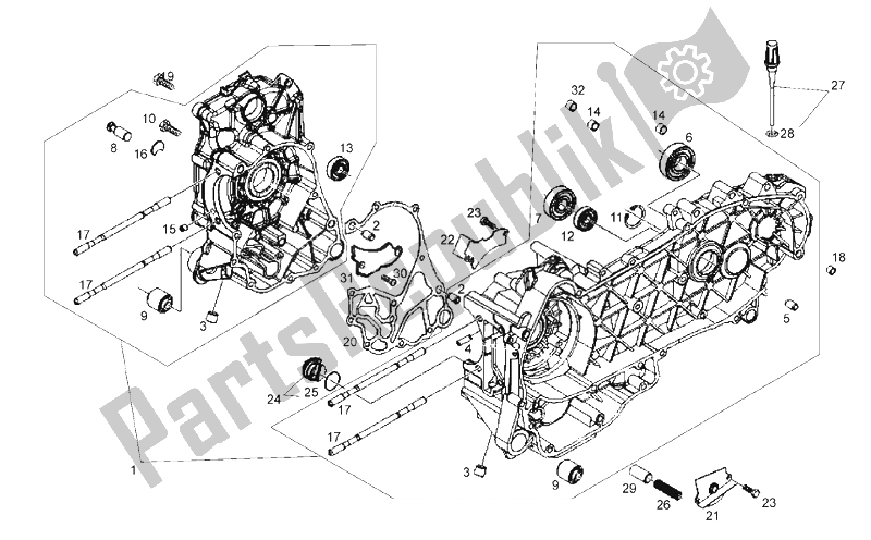 Todas las partes para Carters de Derbi Boulevard 125 CC 4T E3 2008